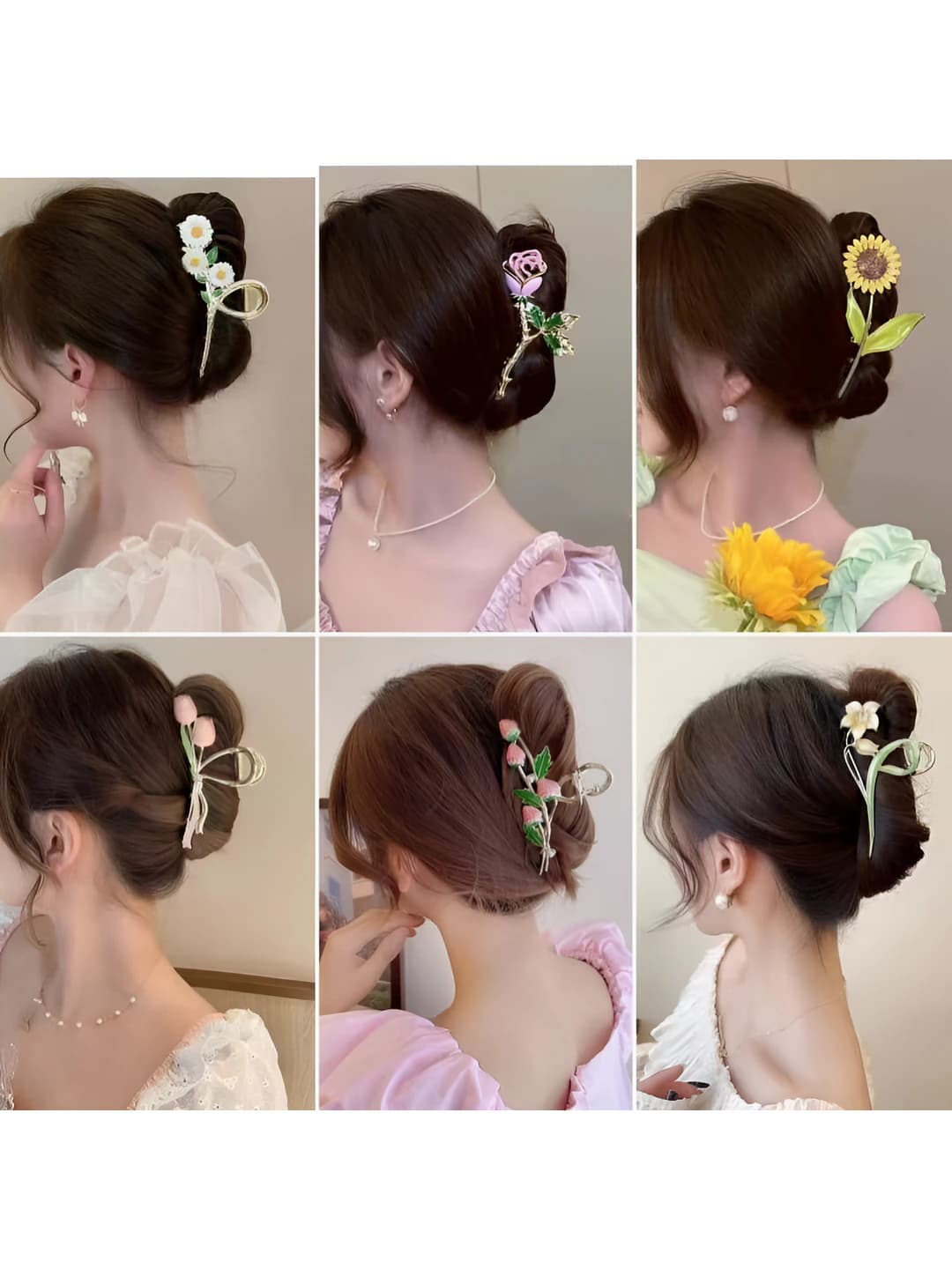 Women's hair clips and combs for summer: small daisy, alloy, claw clip, large, casual style