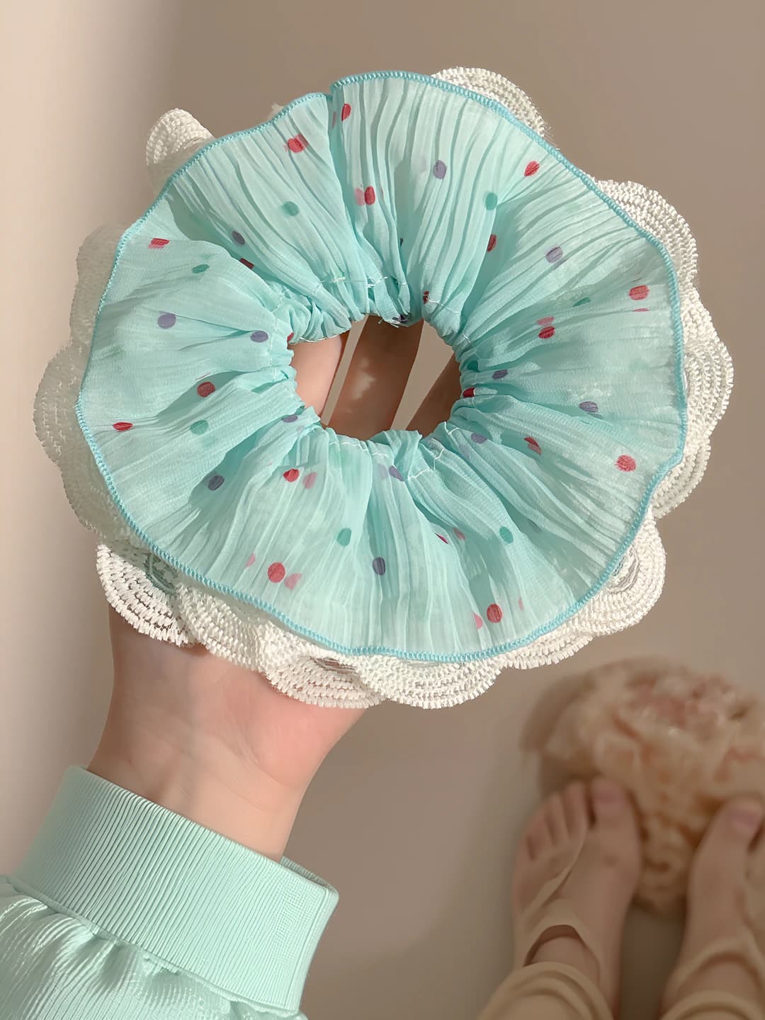 3# Teal lace 18 cm