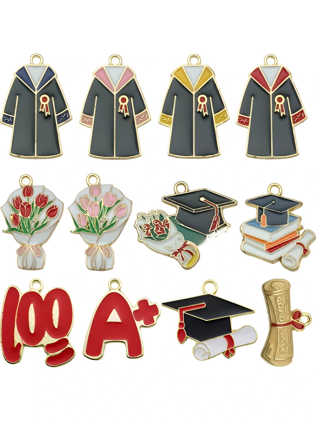 Women's alloy graduation-themed charms and pendants