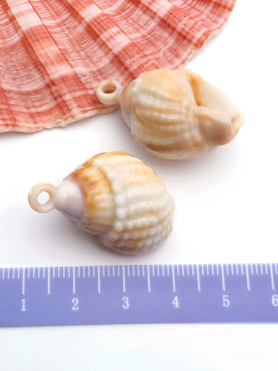 1 шт бежевый акриловый раковина 19x31mm-3.8g