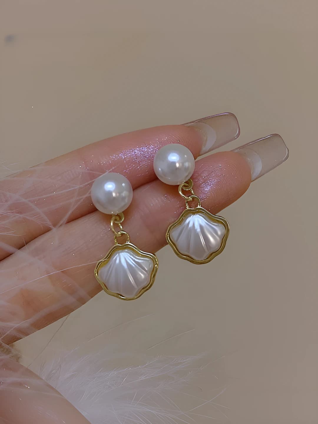 Pearl stud earrings
