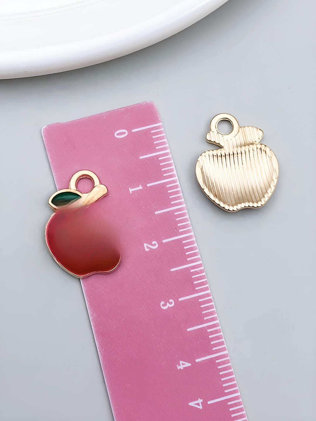 1 шт KC золото красный яблоко 18x14x2mm-1g-23444