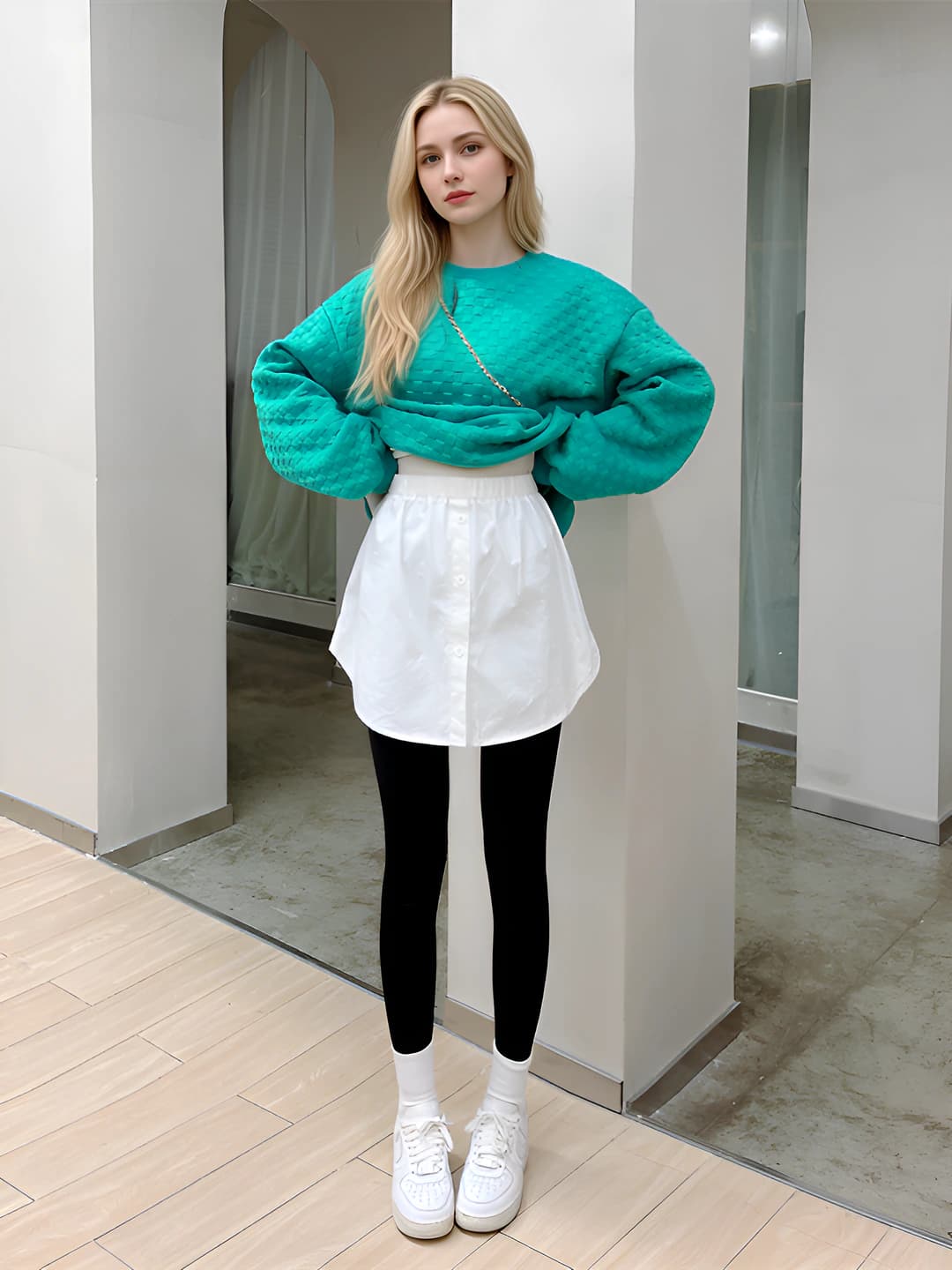 Women's A-line mini skirt, plus size, solid colour, spring-autumn, casual style