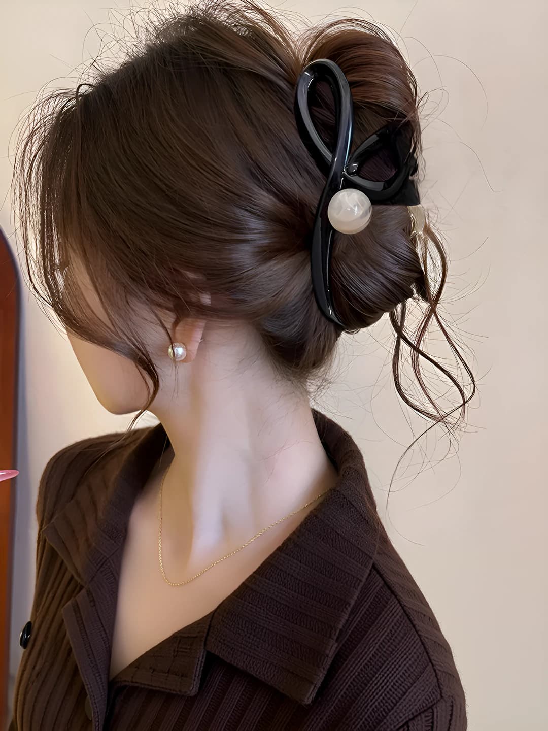8# Глянцевый чёрный зажим [13cm]