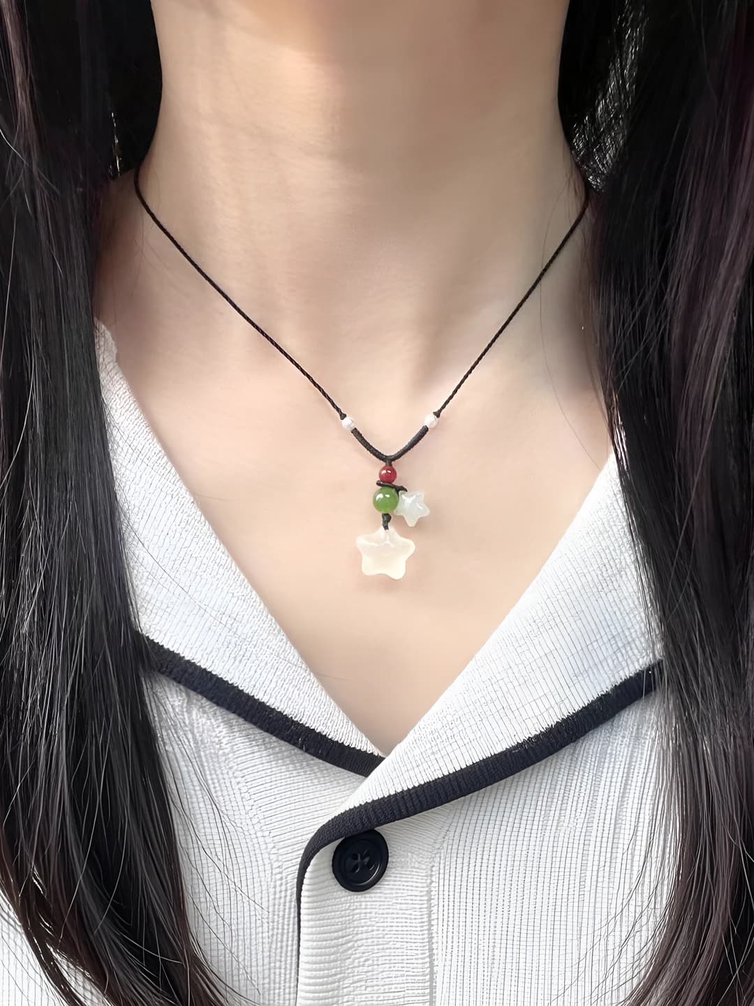 Women's retro necklace and bracelet with star pendant