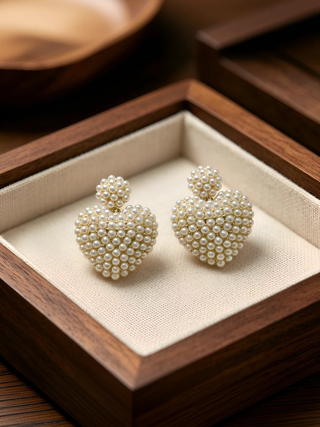 925 silver pearl heart earring