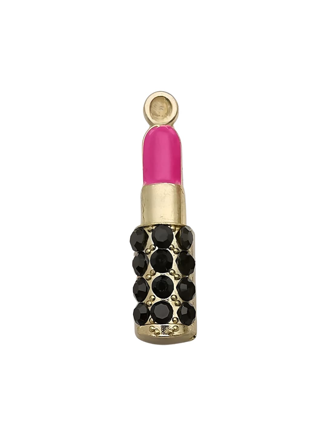 1 pc rose red rhinestone lipstick 7x27mm-1.4g