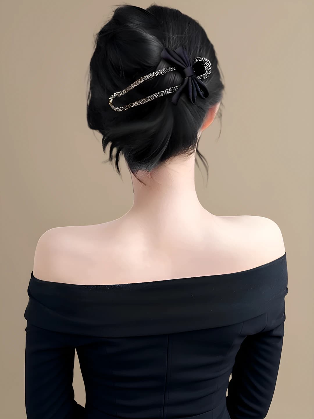 Olmosli qora bow ~12 sm