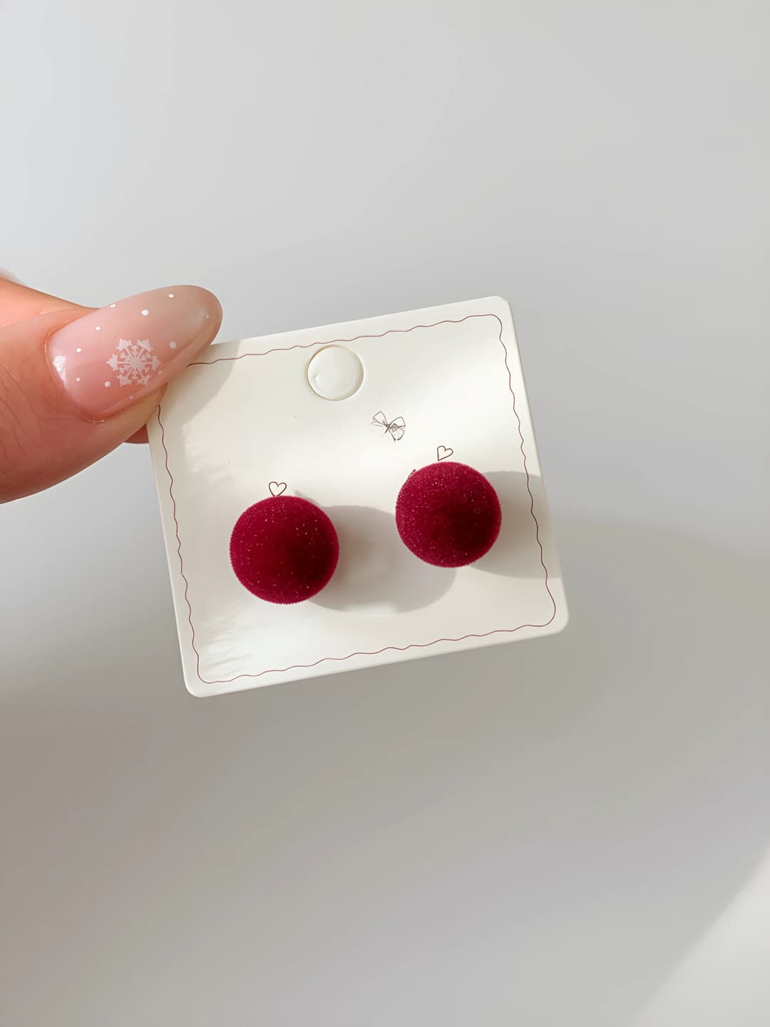 12mm Red single pair velvet beads