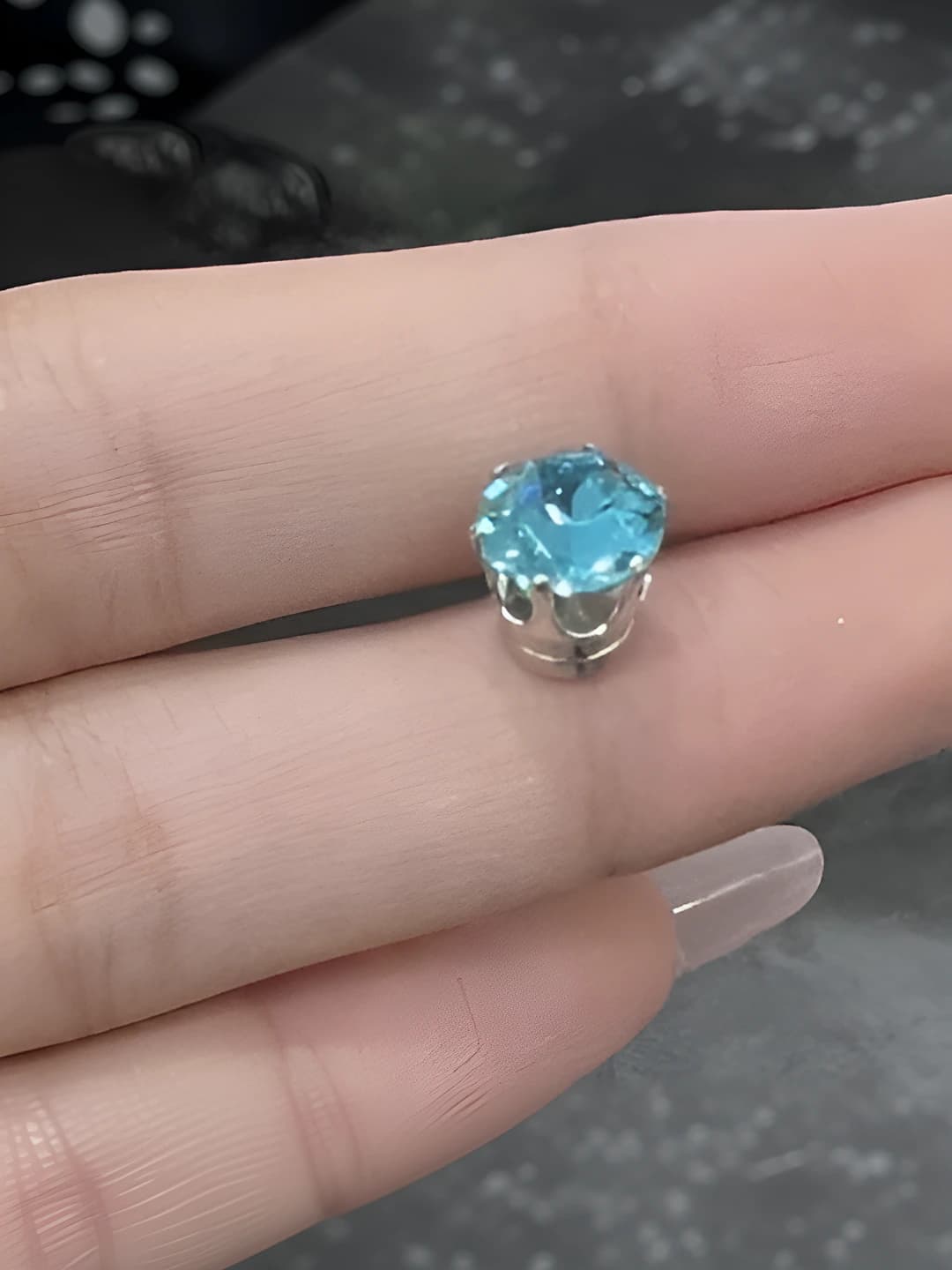 3# Magnitli quloq halqasi 8mm [Ko'l ko'k] bitta