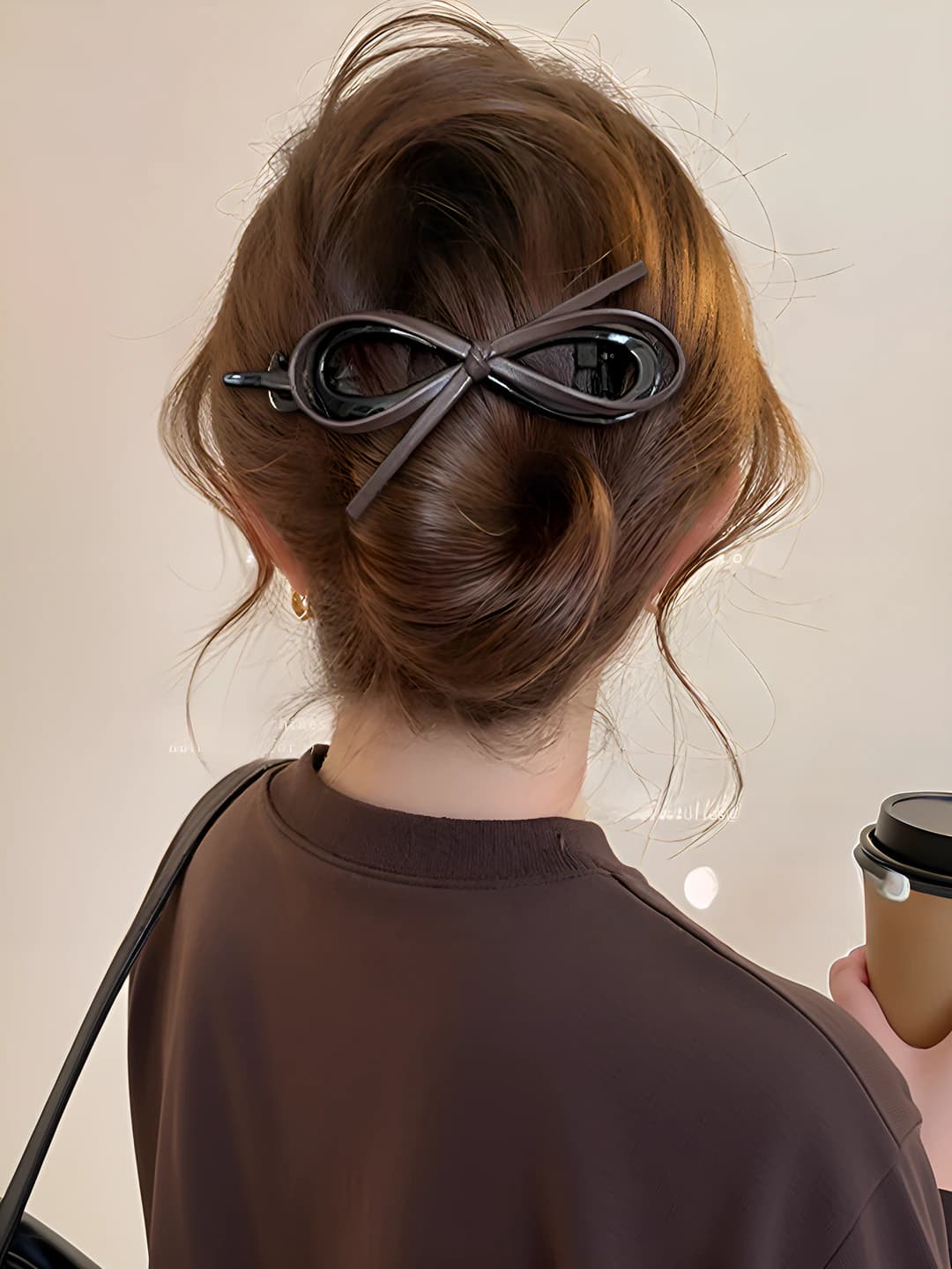 Dark coffee bow 1 pc