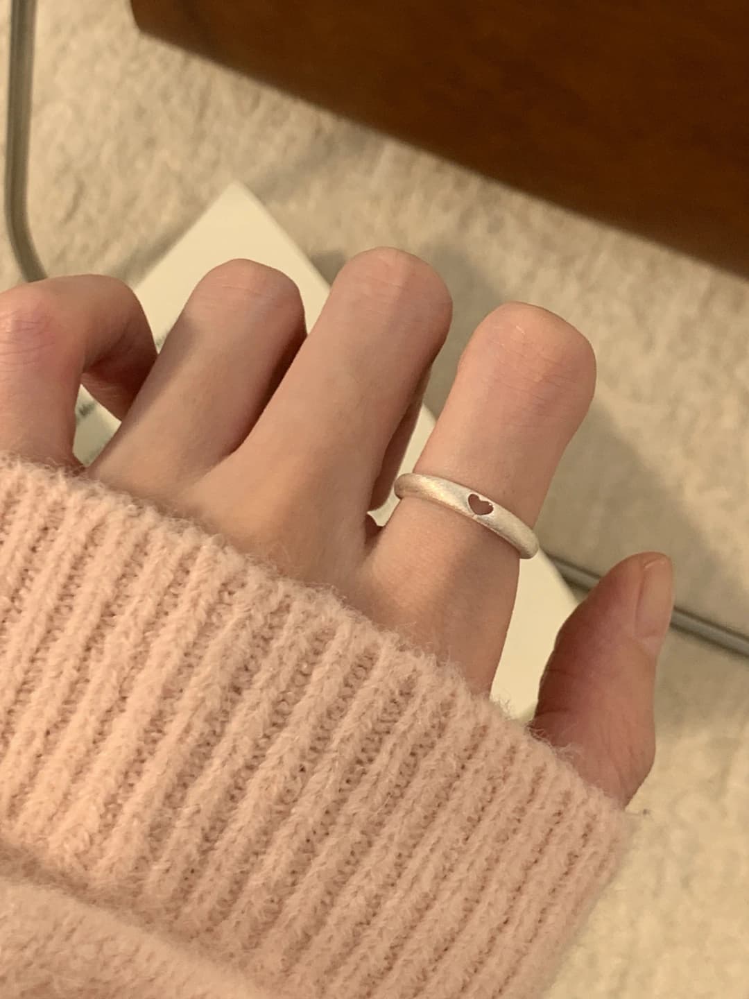 1974# Matte heart ring