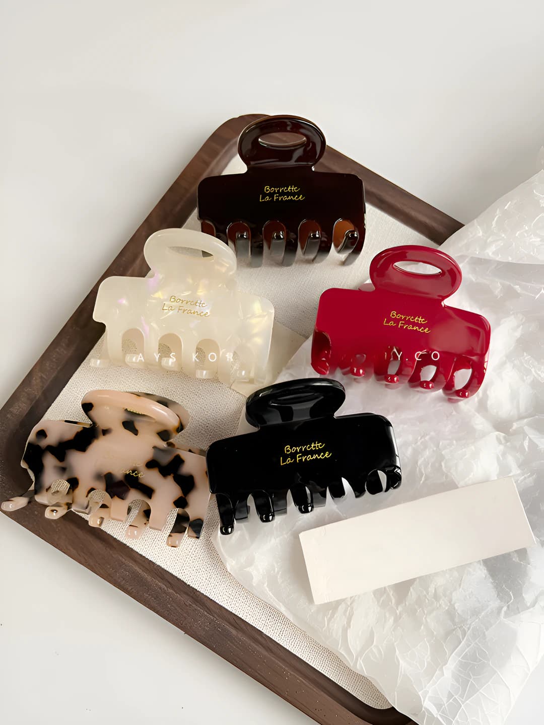 Women's hair clips and combs: Korean style, acetate, geometric design element, small hair claw clips