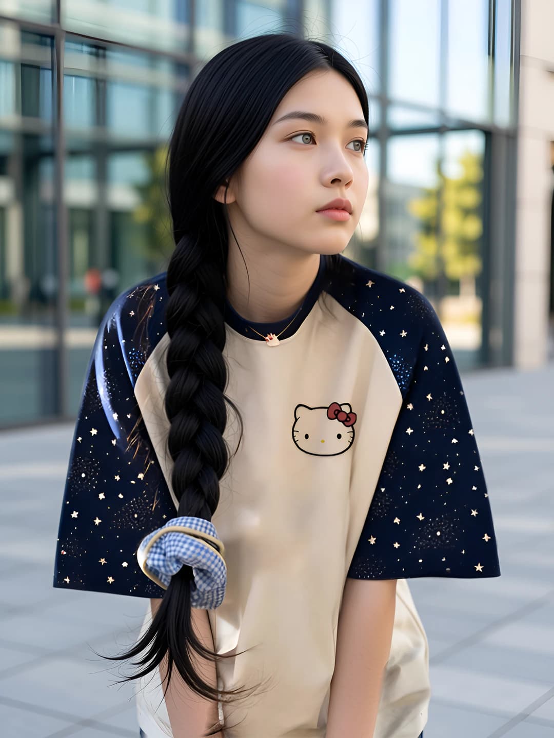 Navy & Apricot-Kitty head