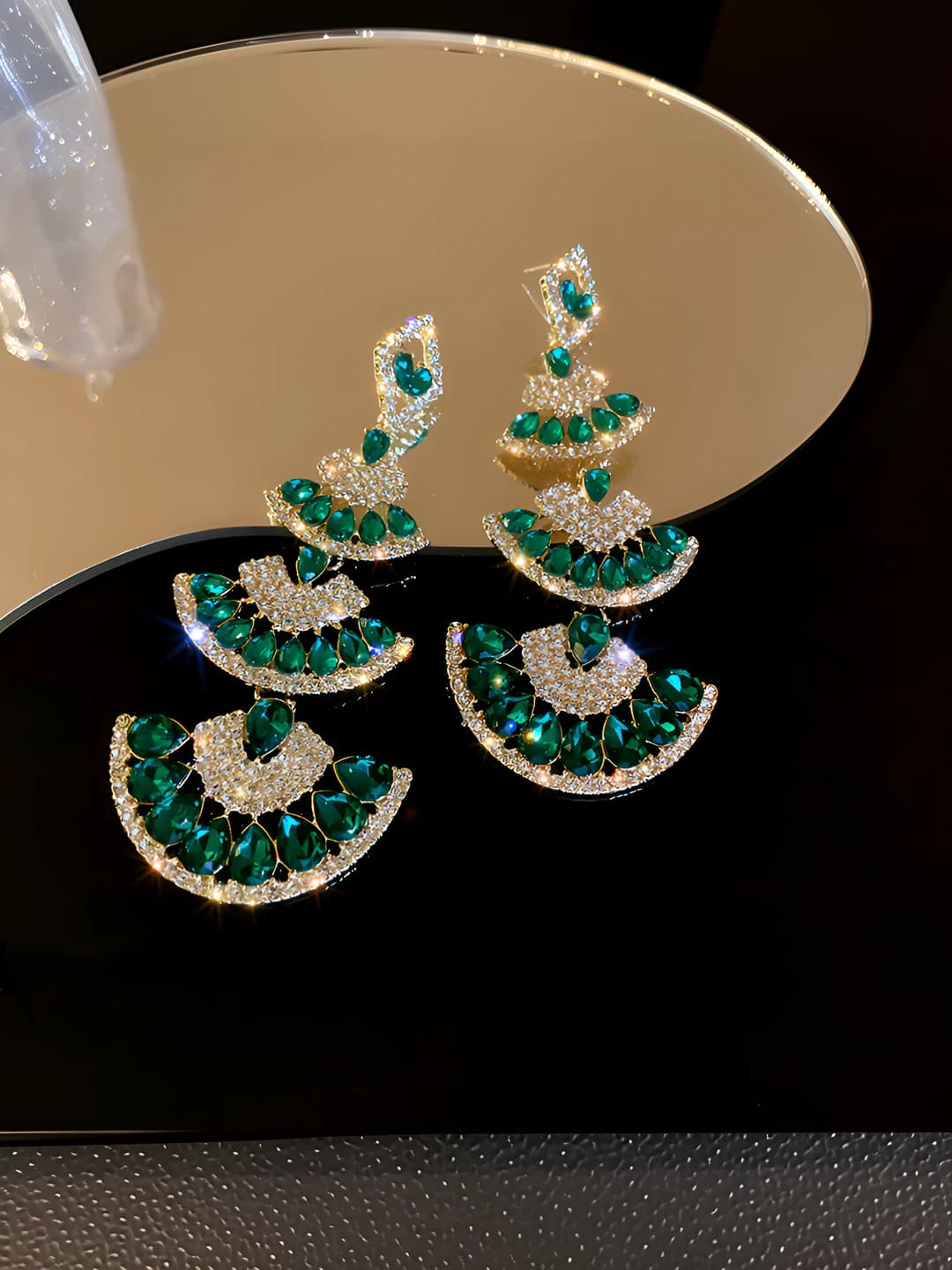 2# Silver post - Alloy - Green