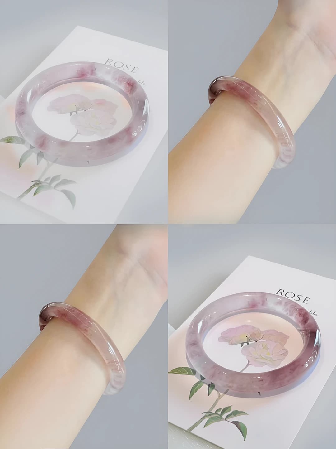 Толстый браслет, Малиновый пух, 58mm