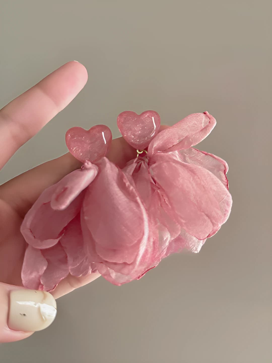 Chiffon heart earrings
