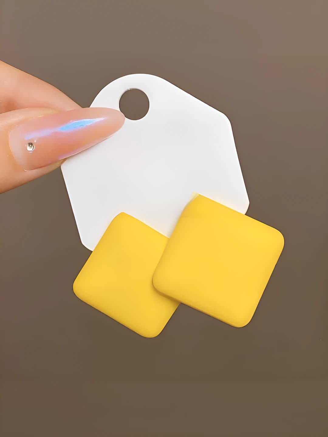Square yellow earrings