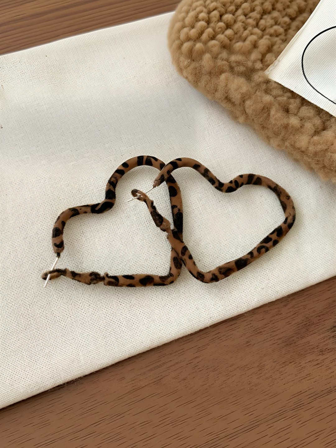Leopard heart hoop 5 cm