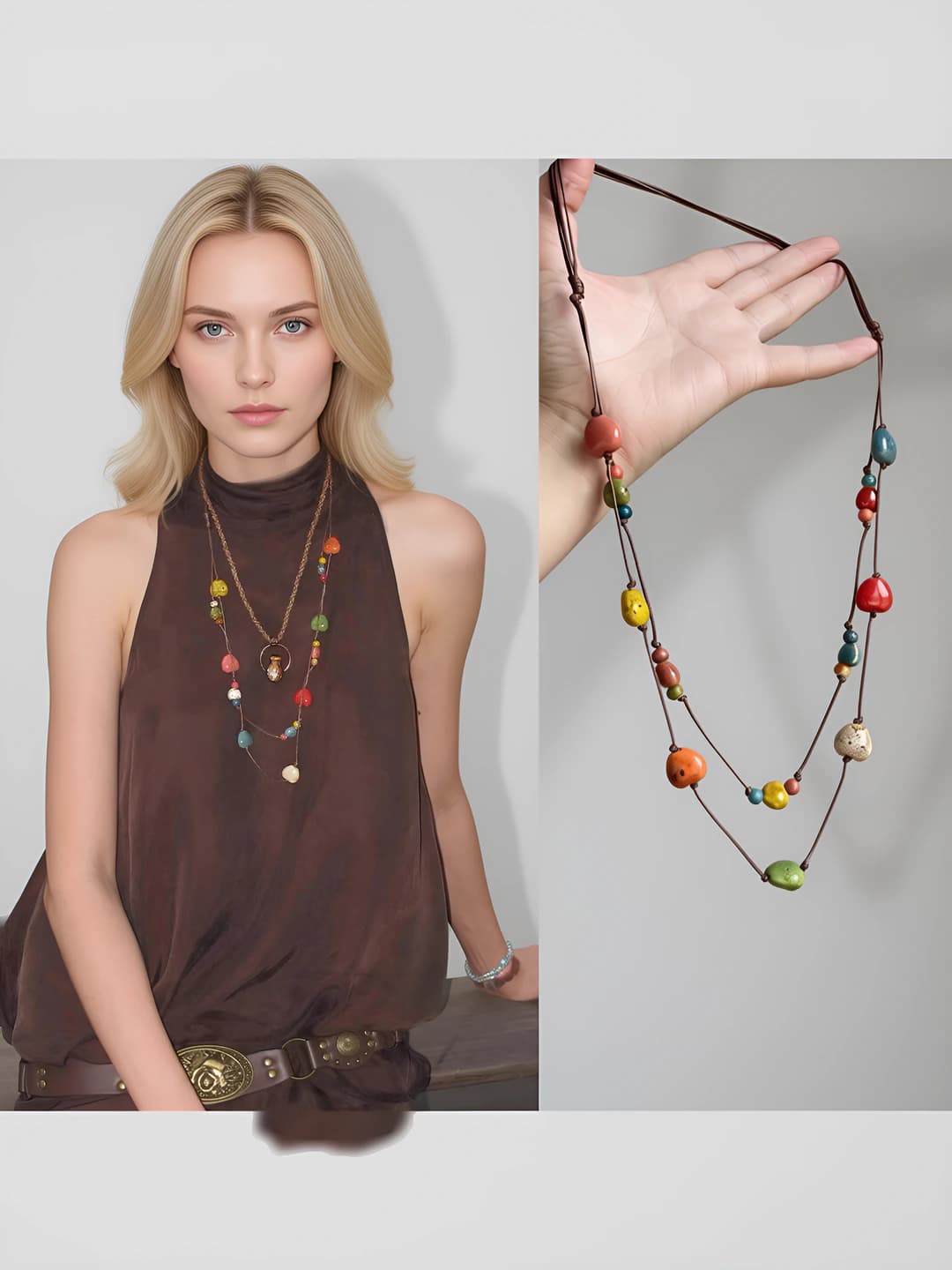 3# Chain - Coffee - Multicolour
