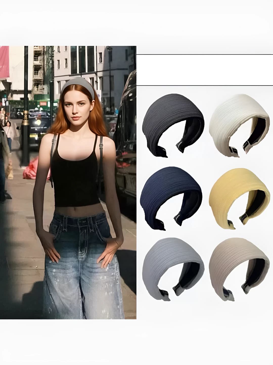 Women's thickened, non-slip wide fabric headband, 2026