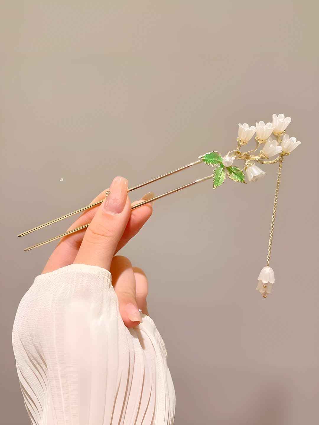 52# Alloy 6 pearl flower pendant - Gold (bagged)