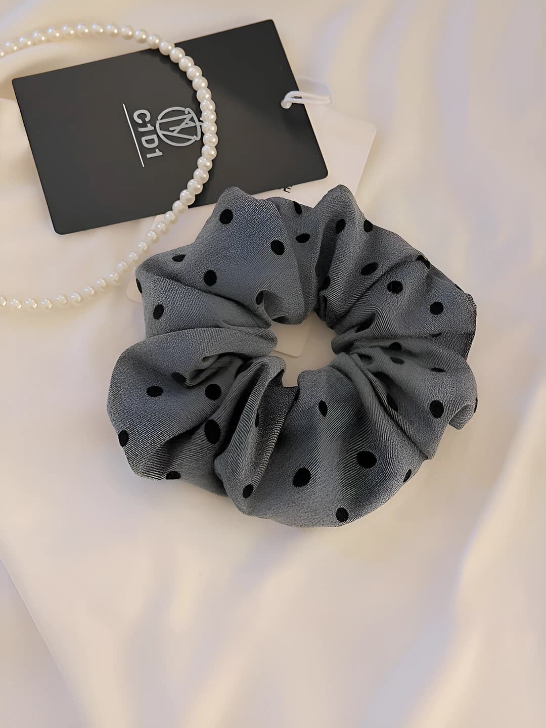 Grey, polka dot