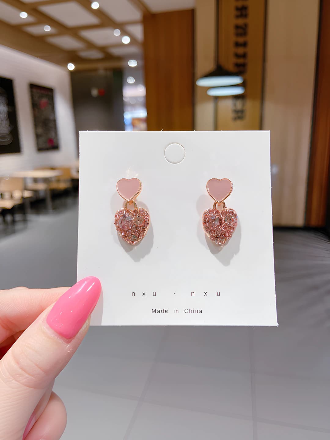 Pink heart, diamond