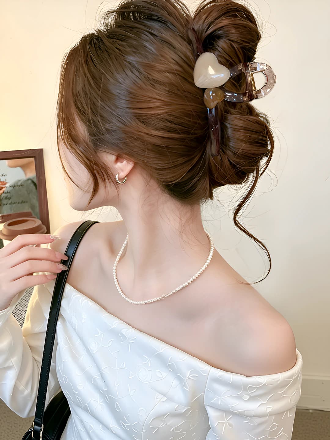 4# (Large) Off-white clear heart clip 12.5cm