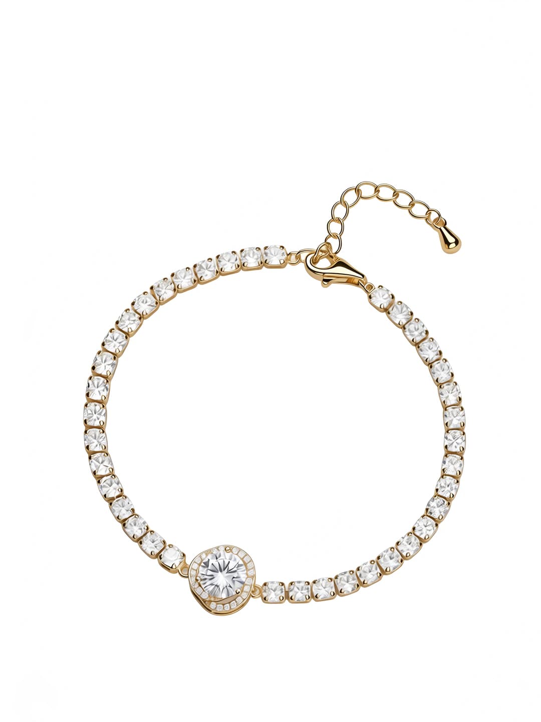 Women's gold luxury style micro-set zircon very shiny bracelet