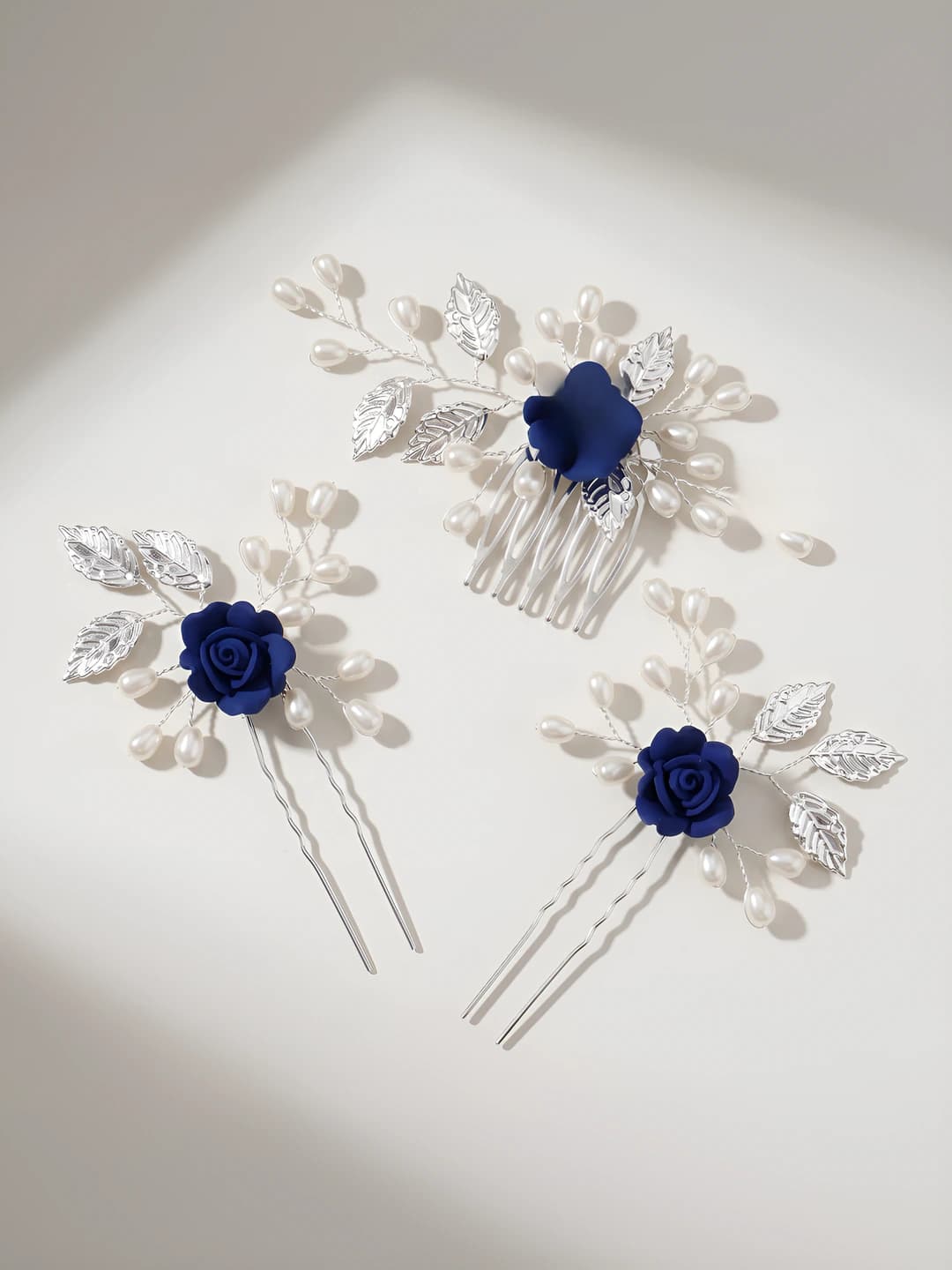 Blue rose comb set