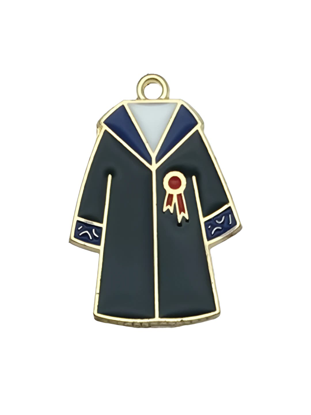 1 pc blue enamel bachelor robe 30x20mm-2.5g