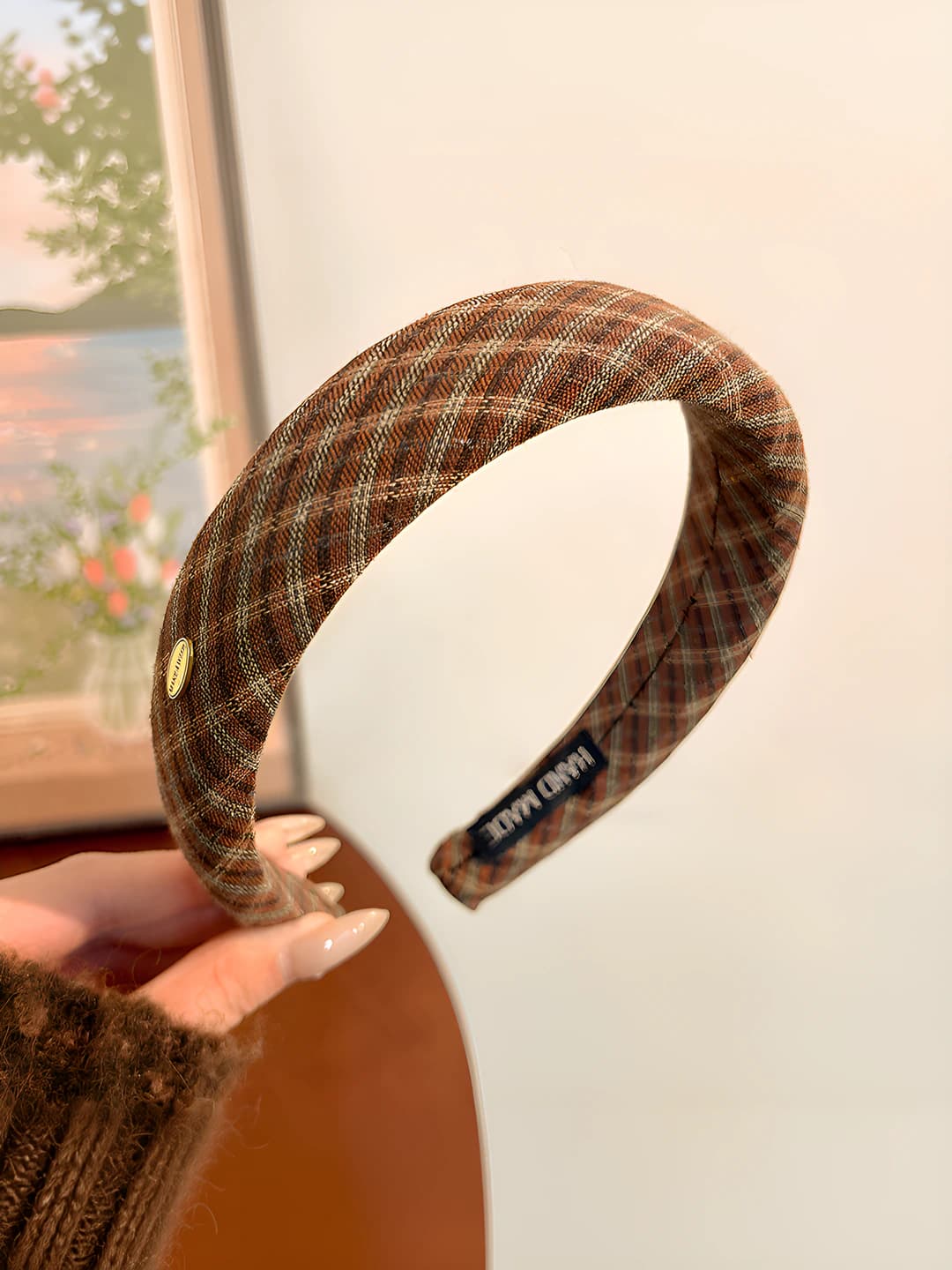 2# Red-brown plaid - width ~3 cm