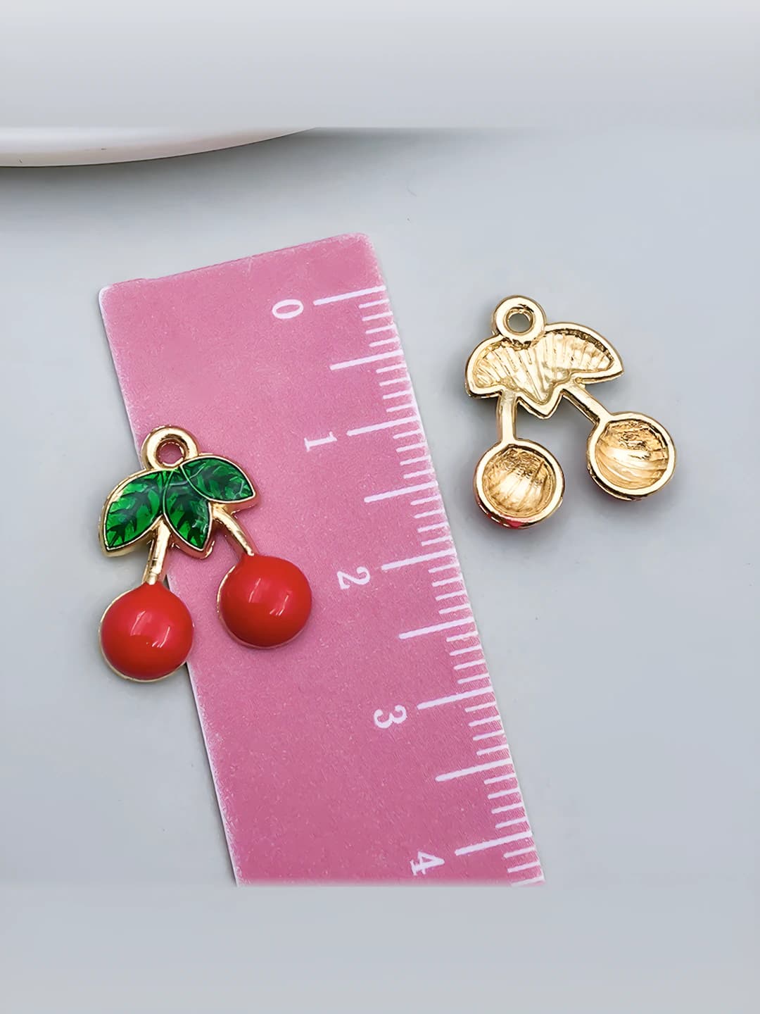 1 шт KC золото красный эмаль вишня 17x15x3mm-0.95g-23439