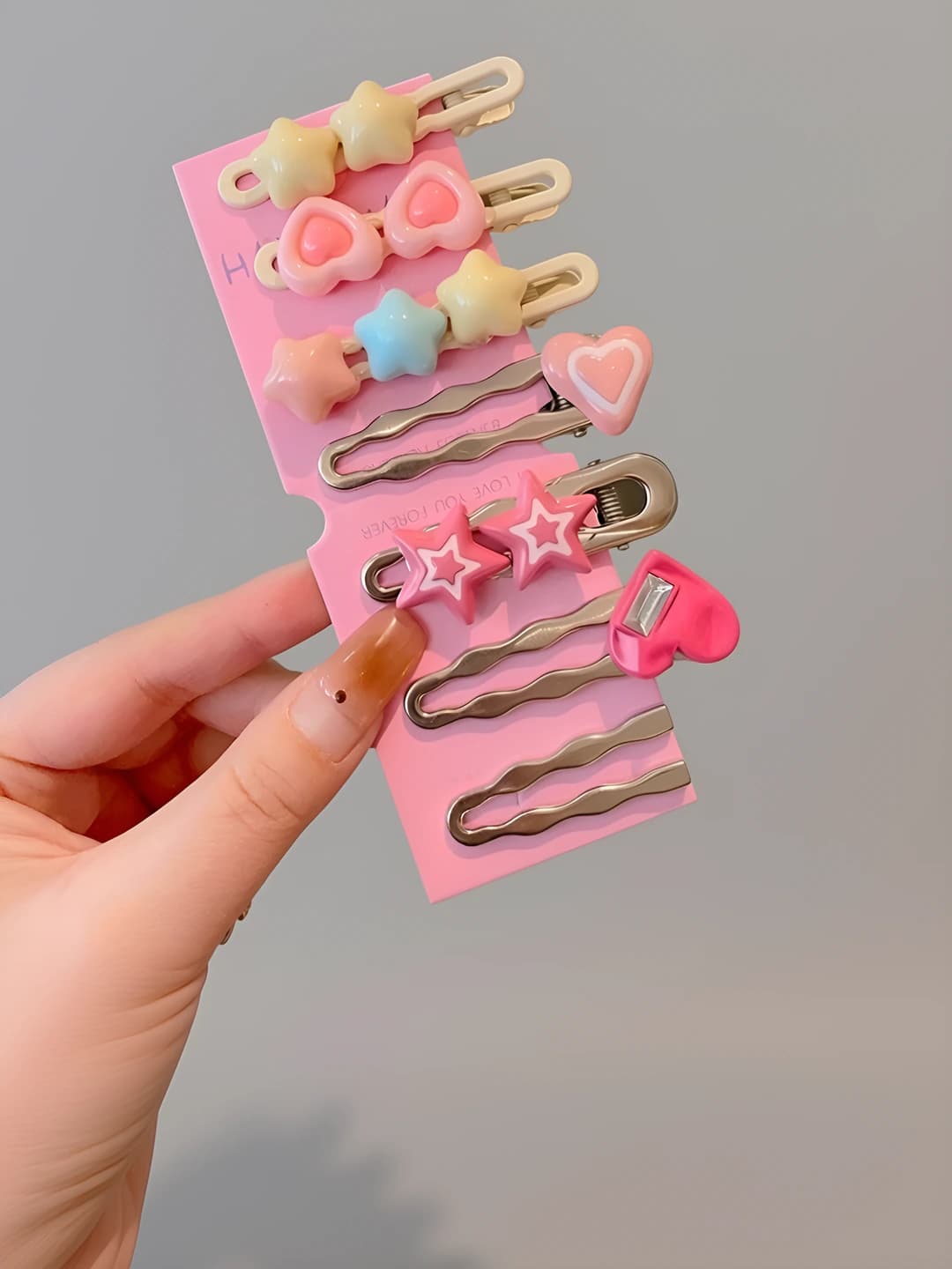 19 Pink hearts 7 pcs