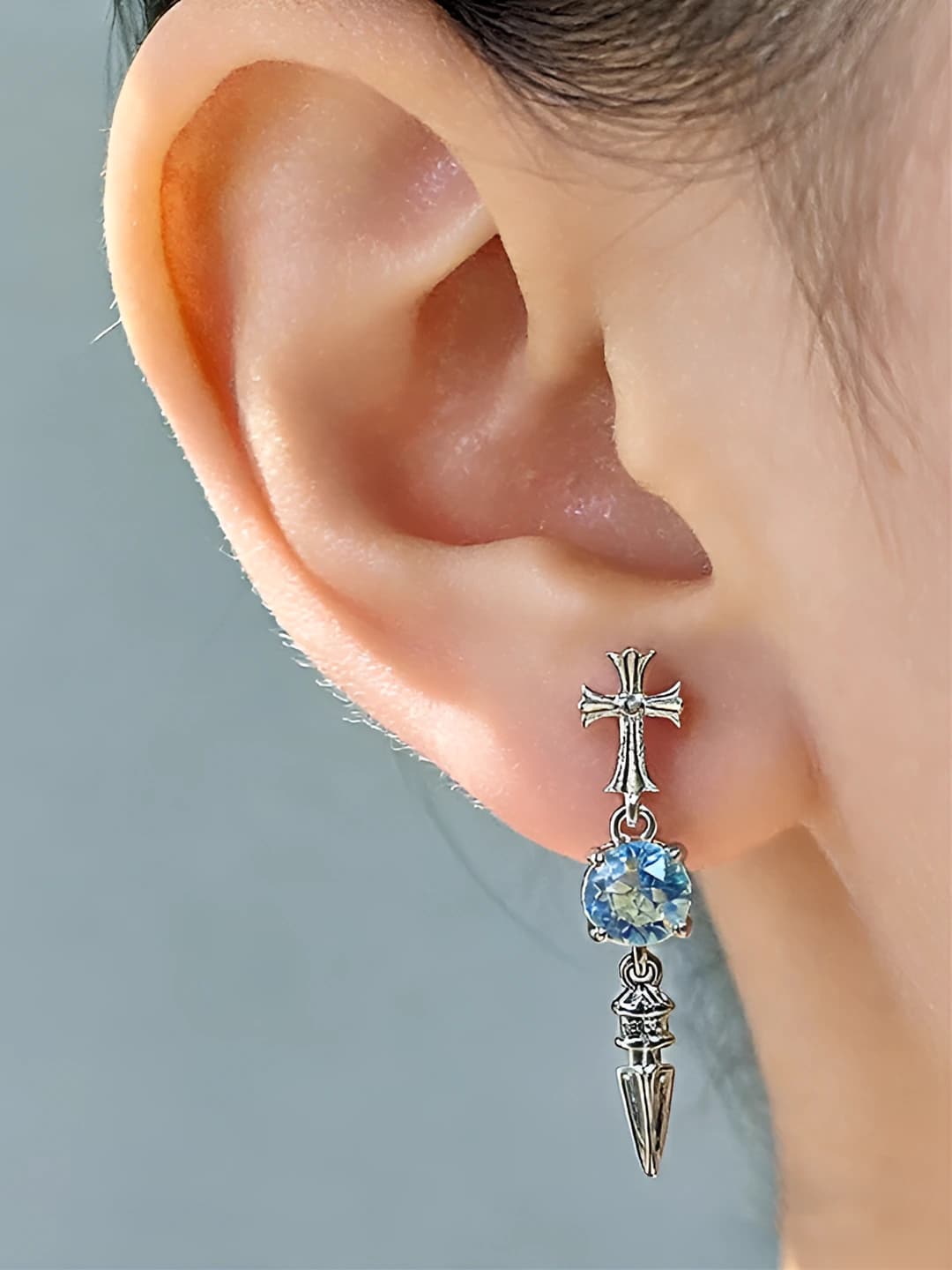 Light blue, straight pin, 1 pc