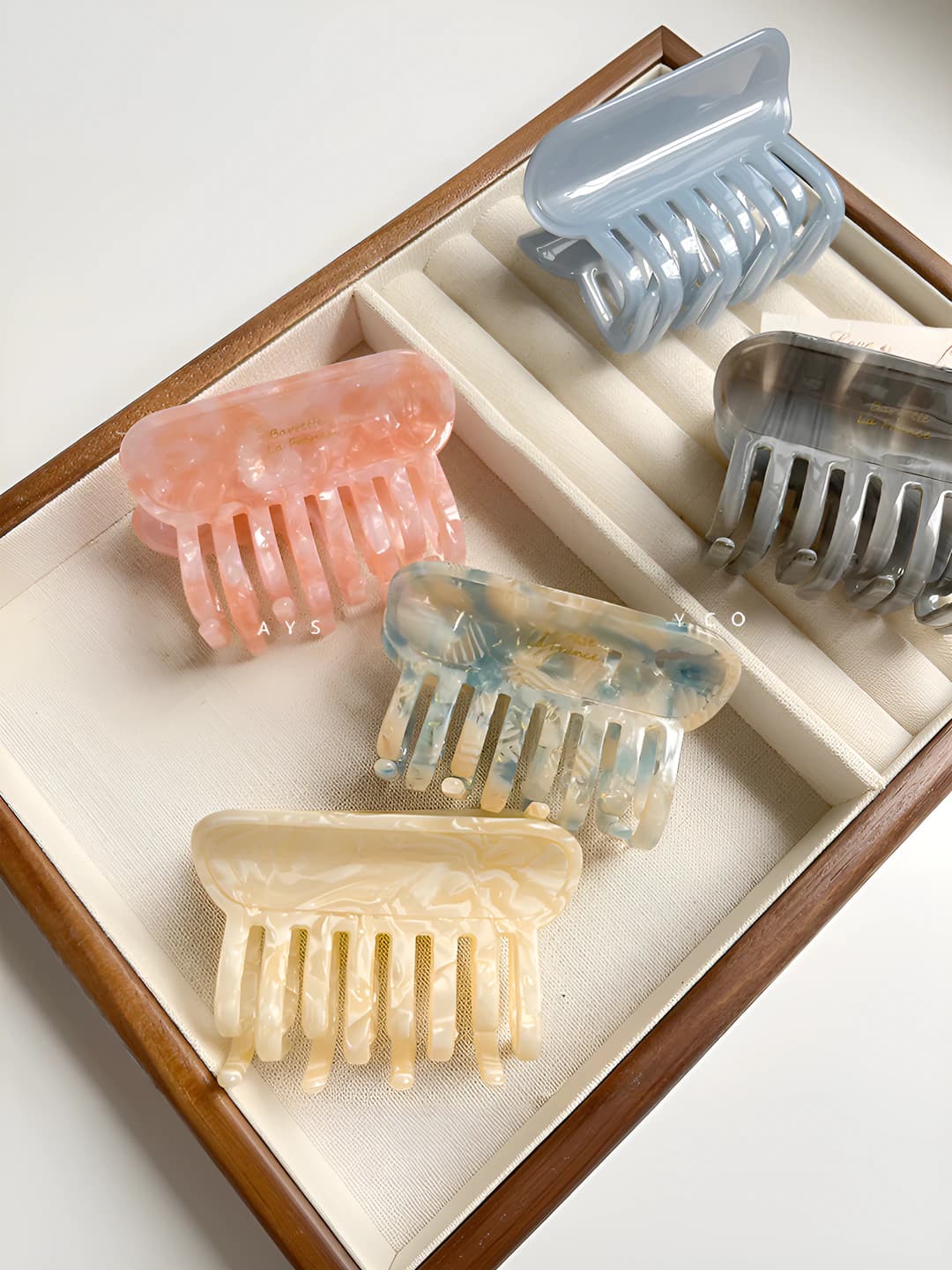 Women's hair clips and combs: Korean style, acetate, geometric design element, handmade, simple and versatile