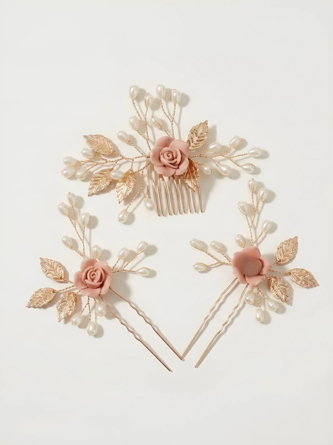 Pink rose comb set