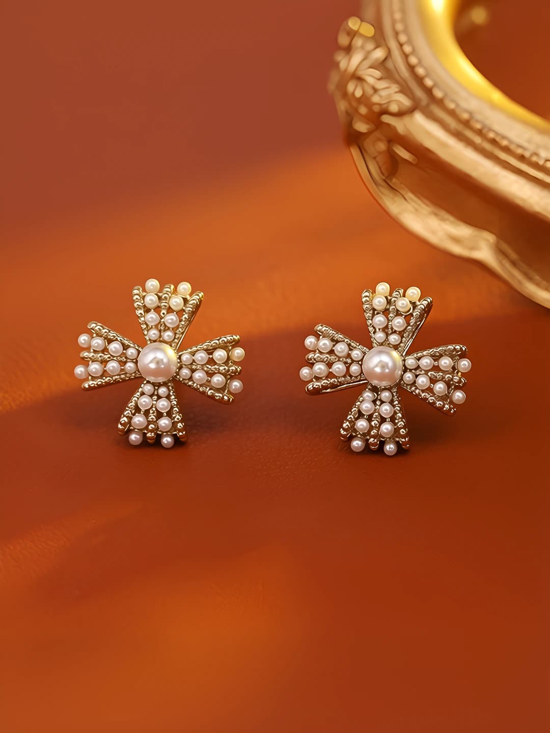 Coffee small bead studs (S925 silver)