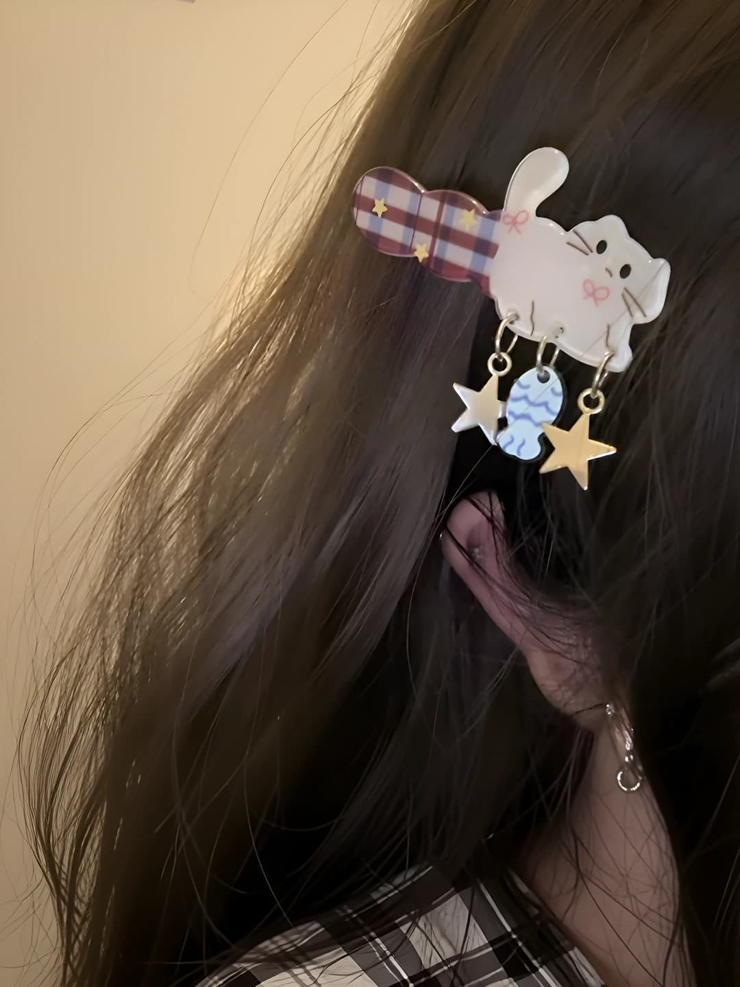1# Cat fishing hair clip