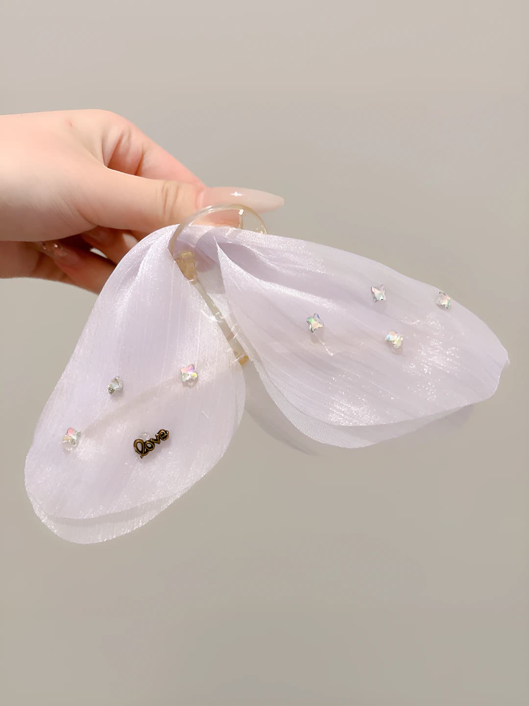 2# Светло-фиолетовый тюль бабочка зажим (база 12.5cm бабочка 15cm)