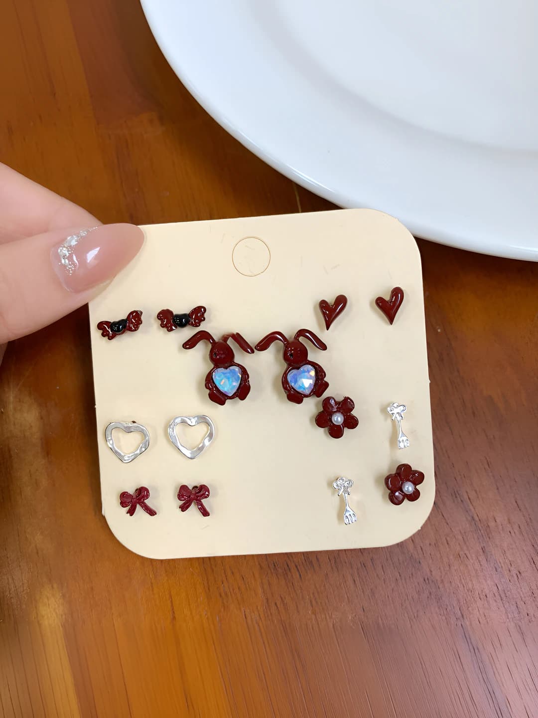 NEX8 Heart, rabbit earrings set