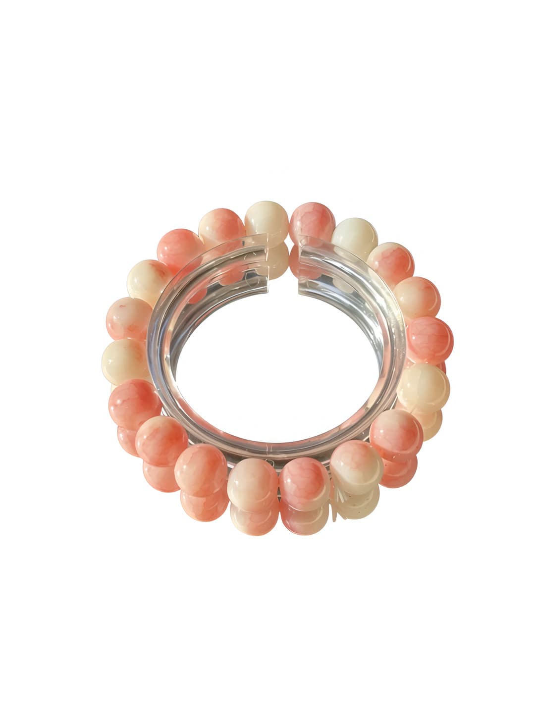 Floral red ceramic bracelet