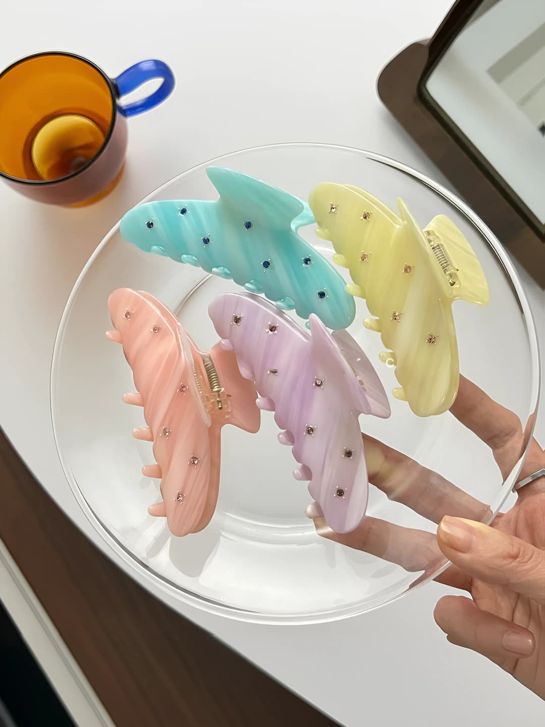 Women's hair clips and combs in Korean style made of acetate, large size