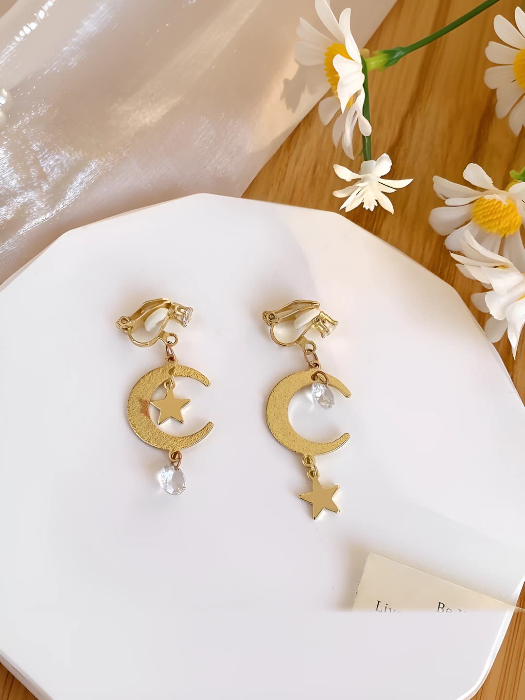 (G1) Asymmetric star-moon ear clips
