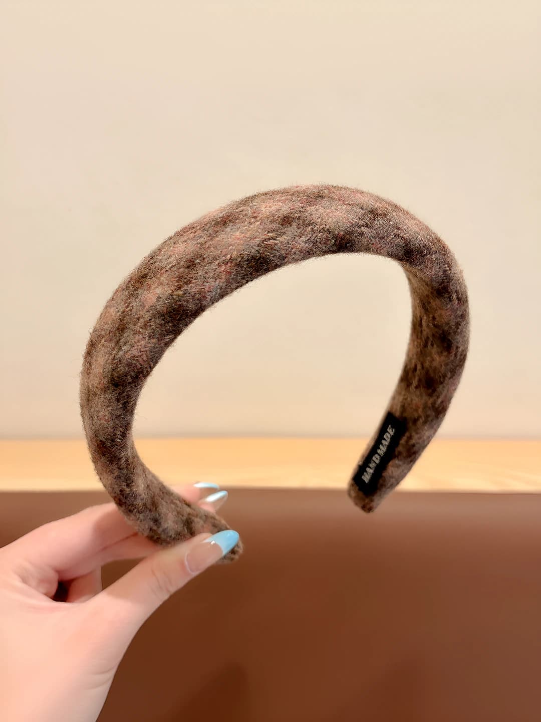 Dark coffee woven plaid, 3.8 cm