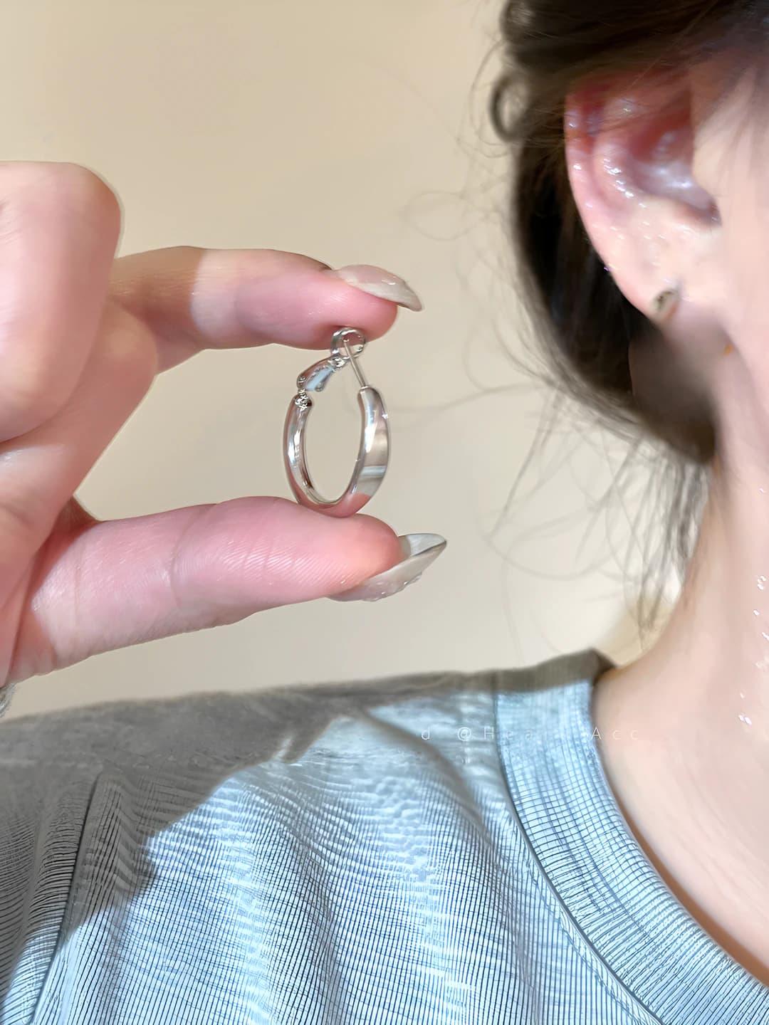 1# Простое кольцо серьги 2cm