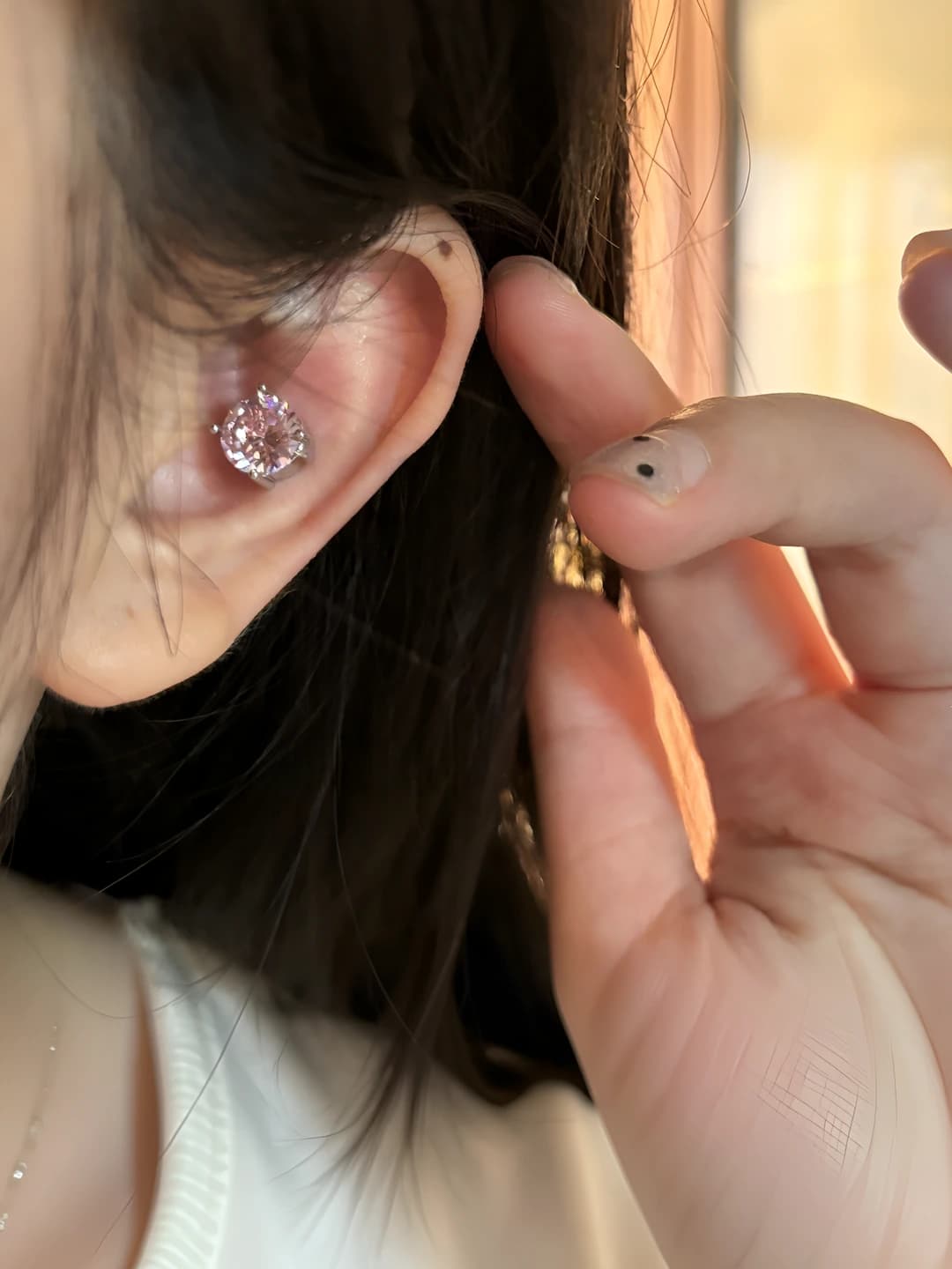 1# Magnitli quloq halqasi 8mm [Pushti] bitta