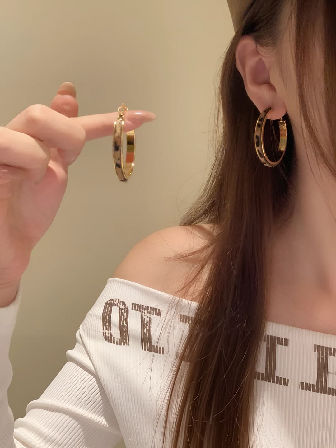 4cm Leopard hoop earrings