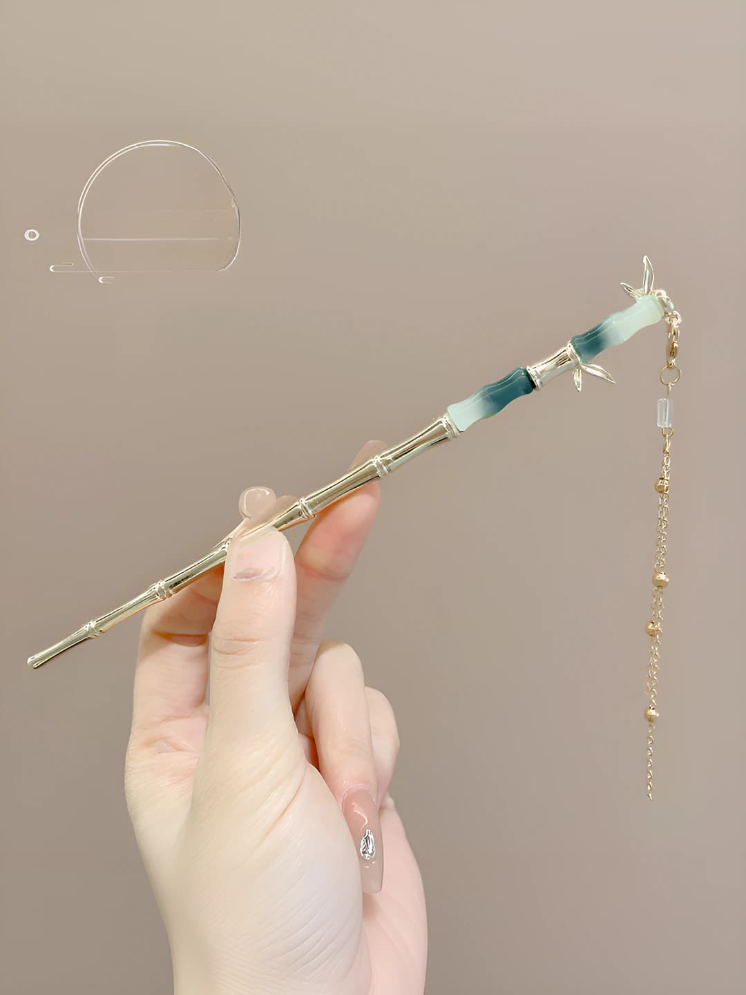 9# Bamboo tassel gold (in bag)